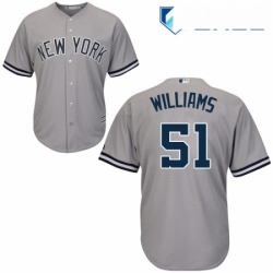 Youth Majestic New York Yankees 51 Bernie Williams Replica Grey Road MLB Jersey