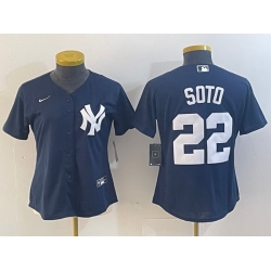 Youth New York Yankees 22 Juan Soto Navy Stitched Baseball Jersey