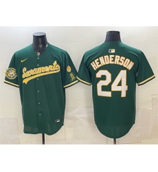Men Oakland Athletics  24 Rickey Henderson 2026 Green Alternate Sacramento Celebrating 125 Years Vapor Limited Stitched Baseball Jersey