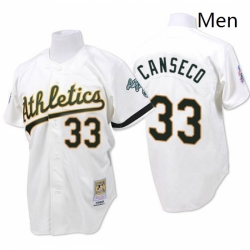 Mens Mitchell and Ness Oakland Athletics 33 Jose Canseco Replica White Throwback MLB Jersey