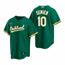 Mens Nike Oakland Athletics 10 Marcus Semien Green Alternate Stitched Baseball Jerse