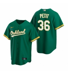 Mens Nike Oakland Athletics 36 Yusmeiro Petit Green Alternate Stitched Baseball Jersey