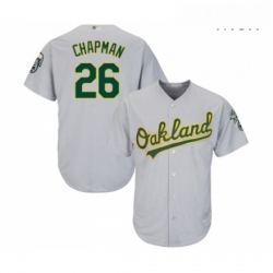 Mens Oakland Athletics 26 Matt Chapman Replica Grey Road Cool Base Baseball Jersey 