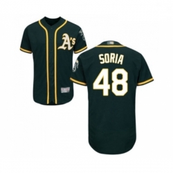 Mens Oakland Athletics 48 Joakim Soria Green Alternate Flex Base Authentic Collection Baseball Jersey