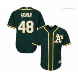 Mens Oakland Athletics 48 Joakim Soria Replica Green Alternate 1 Cool Base Baseball Jersey 