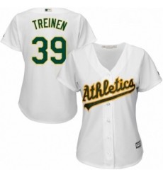 Womens Majestic Oakland Athletics 39 Blake Treinen Authentic White Home Cool Base MLB Jersey 