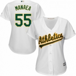 Womens Majestic Oakland Athletics 55 Sean Manaea Replica White Home Cool Base MLB Jersey 