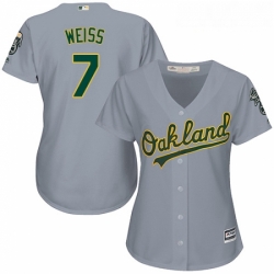 Womens Majestic Oakland Athletics 7 Walt Weiss Replica Grey Road Cool Base MLB Jersey