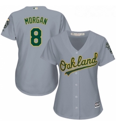 Womens Majestic Oakland Athletics 8 Joe Morgan Replica Grey Road Cool Base MLB Jersey