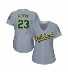 Womens Oakland Athletics 23 Jurickson Profar Replica Grey Road Cool Base Baseball Jersey 