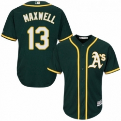 Youth Majestic Oakland Athletics 13 Bruce Maxwell Authentic Green Alternate 1 Cool Base MLB Jersey 