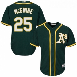 Youth Majestic Oakland Athletics 25 Mark McGwire Replica Green Alternate 1 Cool Base MLB Jersey