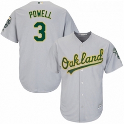 Youth Majestic Oakland Athletics 3 Boog Powell Authentic Grey Road Cool Base MLB Jersey 