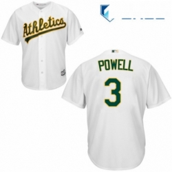Youth Majestic Oakland Athletics 3 Boog Powell Authentic White Home Cool Base MLB Jersey 