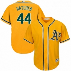 Youth Majestic Oakland Athletics 44 Chris Hatcher Replica Gold Alternate 2 Cool Base MLB Jersey 