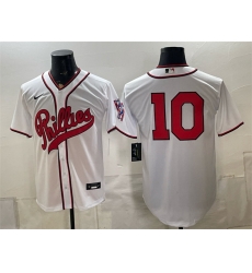 Men Philadelphia Phillies  10 J T  Realmuto White 2026 Field of Dreams Stadium Stitched Baseball Jersey