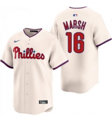 Men Philadelphia Phillies  16 Brandon Marsh Cream jersey