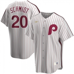 Men Philadelphia Phillies 20 Mike Schmidt Nike Home Cooperstown Collection Player MLB Jersey White