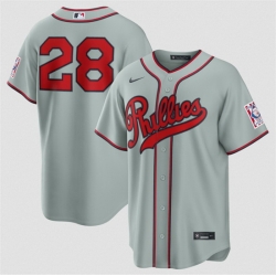 Men Philadelphia Phillies  28 Alec Bohm Gray 2026 Field of Dreams Stadium Stitched Baseball Jersey