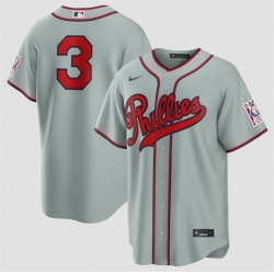 Men Philadelphia Phillies  3 Bryce Harper Gray 2026 Field of Dreams Stadium Stitched Baseball Jersey