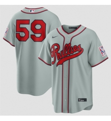Men Philadelphia Phillies 59 Jhoan Duran Gray 2026 Field of Dreams Stadium Stitched Baseball Jersey Men Philadelphia Phillies 59 Jhoan Duran Gray 2026 Field of Dreams Stadium Stitched Baseball Jersey