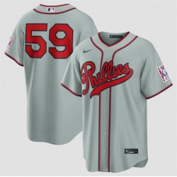 Men Philadelphia Phillies  59 Jhoan Duran Gray 2026 Field of Dreams Stadium Stitched Baseball Jersey