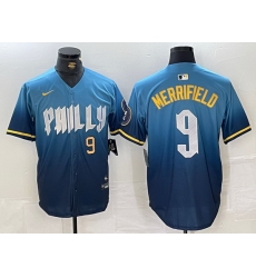 Men Philadelphia Phillies 9 Whit Merrifield Blue 2024 City Connect Limited Stitched Jersey 5