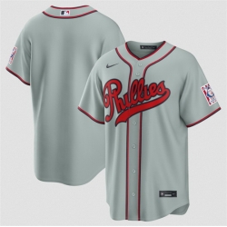 Men Philadelphia Phillies Blank Gray 2026 Field of Dreams Stadium Stitched Baseball Jersey