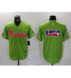 Men Philadelphia Phillies Team Big Logo Green With Patch Stitched Jersey