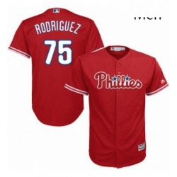 Mens Majestic Philadelphia Phillies 75 Francisco Rodriguez Replica Red Alternate Cool Base MLB Jersey 