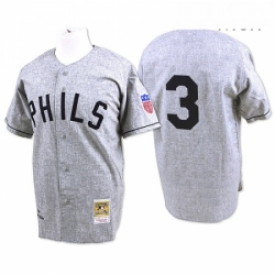 Mens Mitchell and Ness 1942 Philadelphia Phillies 3 Chuck Klein Replica Grey Throwback MLB Jersey