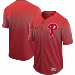 Mens Nike Philadelphia Phillies Blank Red Fade Authentic Stitched Baseball Jersey