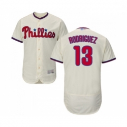 Mens Philadelphia Phillies 13 Sean Rodriguez Cream Alternate Flex Base Authentic Collection Baseball Jersey