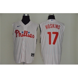 Phillies 17 Rhys Hoskins White Gold Nike Cool Base Sleeveless Jersey