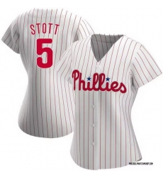 Women Philadelphia Phillies 5 Bryson Stott White Stitched Jersey