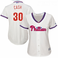 Womens Majestic Philadelphia Phillies 30 Dave Cash Replica Cream Alternate Cool Base MLB Jersey