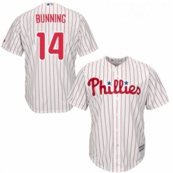 Youth Majestic Philadelphia Phillies 14 Jim Bunning Authentic WhiteRed Strip Home Cool Base MLB Jersey 