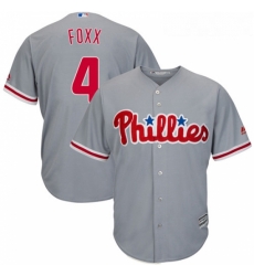 Youth Majestic Philadelphia Phillies 4 Jimmy Foxx Replica Grey Road Cool Base MLB Jersey