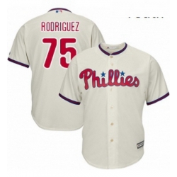 Youth Majestic Philadelphia Phillies 75 Francisco Rodriguez Authentic Cream Alternate Cool Base MLB Jersey 