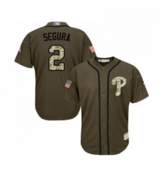 Youth Philadelphia Phillies 2 Jean Segura Authentic Green Salute to Service Baseball Jersey 