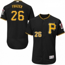 Mens Majestic Pittsburgh Pirates 26 Adam Frazier Black Alternate Flex Base Authentic Collection MLB Jersey 