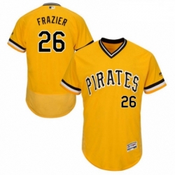 Mens Majestic Pittsburgh Pirates 26 Adam Frazier Gold Alternate Flex Base Authentic Collection MLB Jersey