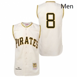 Mens Mitchell and Ness 1960 Pittsburgh Pirates 8 Willie Stargell Replica Cream Throwback MLB Jersey