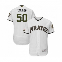 Mens Pittsburgh Pirates 50 Jameson Taillon White Alternate Authentic Collection Flex Base Baseball Jersey