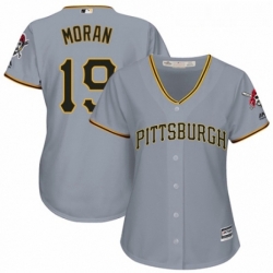 Womens Majestic Pittsburgh Pirates 19 Colin Moran Replica Grey Road Cool Base MLB Jersey 