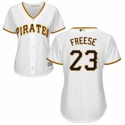 Womens Majestic Pittsburgh Pirates 23 David Freese Authentic White Home Cool Base MLB Jersey 