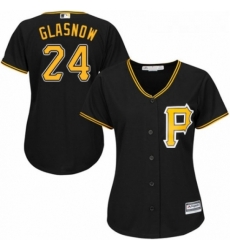 Womens Majestic Pittsburgh Pirates 24 Tyler Glasnow Replica Black Alternate Cool Base MLB Jersey 