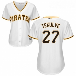 Womens Majestic Pittsburgh Pirates 27 Kent Tekulve Replica White Home Cool Base MLB Jersey