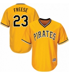 Youth Majestic Pittsburgh Pirates 23 David Freese Replica Gold Alternate Cool Base MLB Jersey 