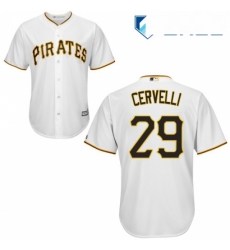 Youth Majestic Pittsburgh Pirates 29 Francisco Cervelli Authentic White Home Cool Base MLB Jersey